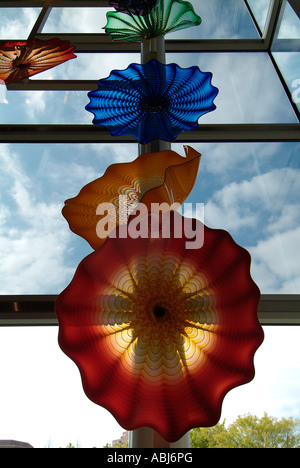 Himmel-Reflexionen in Windows in der Innenstadt von Dallas, Texas Stockfoto