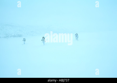 Berg und Arctic Warfare in Schnee und Eis Stockfoto