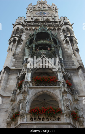 Mittelturm New City Hall von München. Bayern, Deutschland. Stockfoto