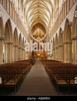 Wells Cathedral Kirchenschiff Stockfoto