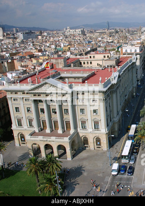 Panoramablick auf der Plaça del Portal De La Pau Barcelona Barça Barca Katalonien Katalonien Katalonien Costa Brava España Spanien Europa Stockfoto