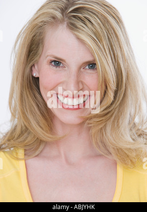 Nahaufnahme der lächelnde Frau Stockfoto
