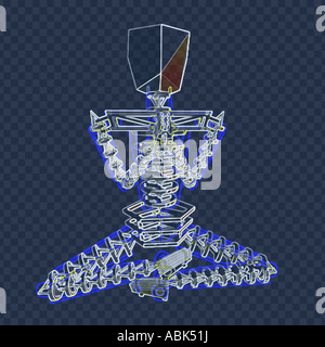 Cyman der Roboter in der meditation Stockfoto