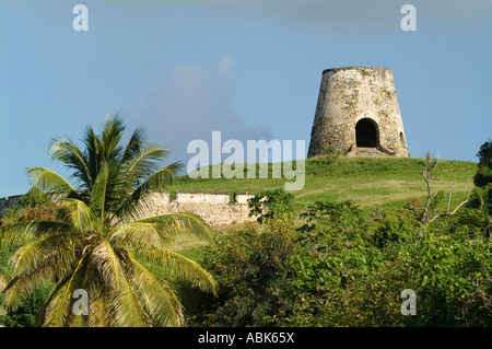 Zuckerrohr Windmühle, Rost Op-Twist-Plantage, St. Croix, Amerikanische Jungferninseln Stockfoto