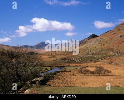 SNOWDON HORSESHOE im Snowdonia National Park Blick hinunter ins Tal von Capel Curig Conwy North Wales UK Großbritannien Stockfoto