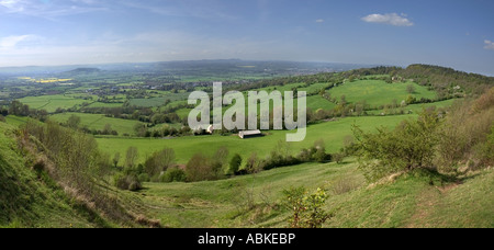 Aussicht vom Crickley Hill Country Park in der Nähe von Gloucester und Cheltenham Website der neolithischen Eisenzeit Burgberg Gloucestershire Stockfoto