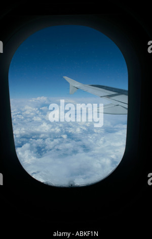 Blick aus dem Flugzeug Fenster Stockfoto