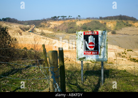 Rock gemeinsame Steinbruch West Sussex gegen eine geplante Deponie durch lokale Wohnsitz in Sussex Dorf von Washington. 2007 Stockfoto