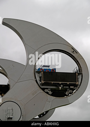 Detail von Falkirk Wheel eine drehende Schiffshebewerk Beitritt zur Union und Forth und Clyde Kanäle Stockfoto