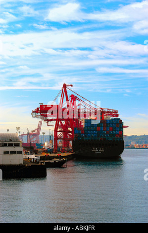 Containerschiff Hanjin Paris Port of Seattle Seattle Washington USA Stockfoto