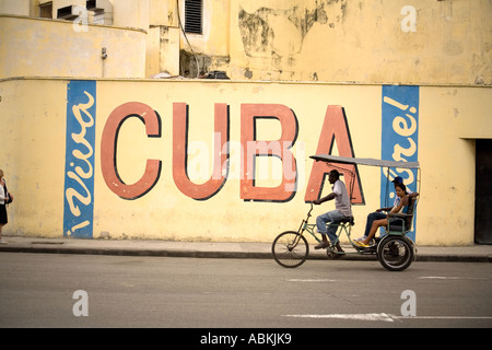 Viva Cuba Libre Wandgemälde in Havanna Kuba Stockfoto