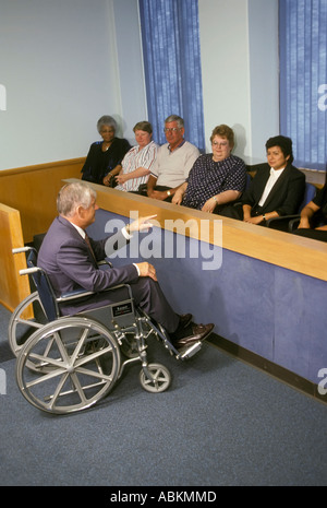 Das Rechtssystem innerhalb einer Gerichtsszene Zimmer Stockfoto