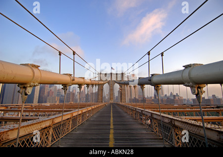 Brooklyn Bridge, New York City, Vereinigte Staaten von Amerika Stockfoto