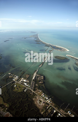 Luftaufnahme von Gasparilla Island, Placida Hafen, Vogel-Schlüssel, Peekins Ranch Cove, Rotonda, Florida Stockfoto