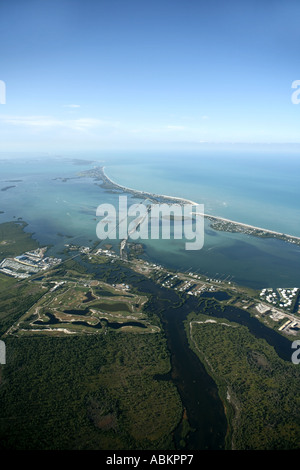 Luftaufnahme von Gasparilla Island, Placida Hafen, Vogel-Schlüssel, Peekins Ranch Cove, Little Gasparilla Island, Florida Stockfoto