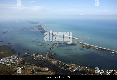 Luftaufnahme von Gasparilla Island, Placida Hafen, Vogel-Schlüssel, Wels Punkt Peekins Ranch Cove, Little Gasparilla, Florida Stockfoto