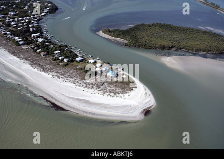 Luftbild des Little Gasparilla Island, Vogel-Schlüssel, Placida Harbor, Gasparilla Pass, Westküste von Florida Stockfoto