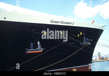 Die historische Trans Atlantic Kreuzfahrtschiff, die Queen Elizabeth II. im Besitz jetzt im Ruhestand Stockfoto