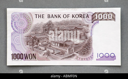 Südkorea-1000 Won-Schein Stockfoto