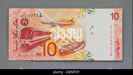 Malaysia 10 Ringgit Hinweis Stockfoto