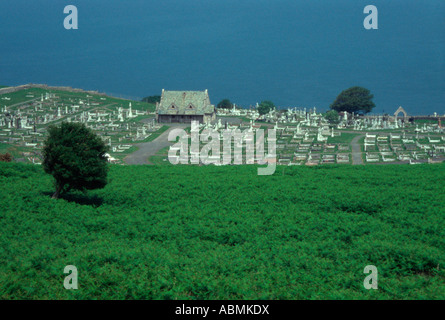 St. Tudno Kirche gesehen vom Great Orme, Llandudno, Wales Stockfoto