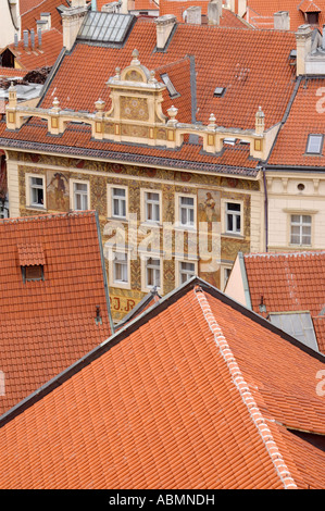 Hotel Rott in der Nähe Staromestske Square in Prag gesehen vom Turm des alten Rathauses Stockfoto