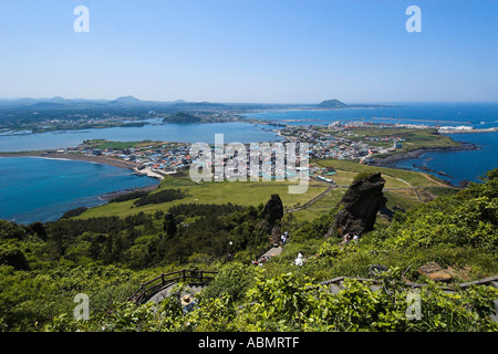 Dorf der Seongsan am Fuße des Ilchulbong einem Vulkankegel Jeju Insel South Korea East Sea oder Meer von Japan Stockfoto