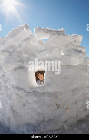 Untergeordnete Gebäude Schnee Fort Stockfoto