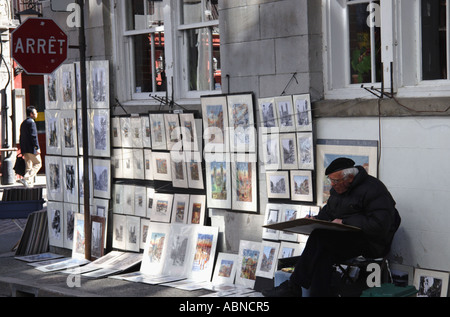 A Street-Artist in Old Montreal Kanada Stockfoto