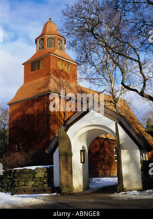 Seglora-Kirche in Skansen Freilichtmuseum in Stockholm Schweden Stockfoto