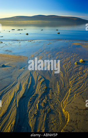 Ebbe bei Sonnenaufgang, Clyde Inlet, Baffininsel, Nunavut, Kanada Stockfoto