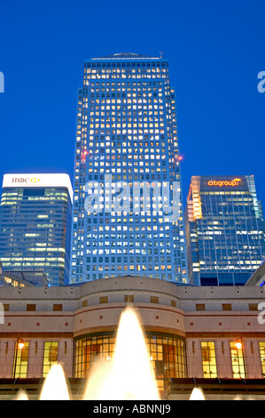 Cabot square Blick, Canary Wharf Estate, London, Vereinigtes Königreich Stockfoto