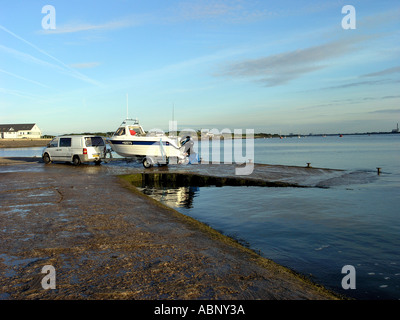 Ansicht des Flusses Wyre Mündung von der Slipanlage Knott Ende am Meer Lancashire Stockfoto