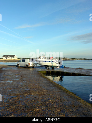 Ansicht des Flusses Wyre Mündung von der Slipanlage Knott Ende am Meer Lancashire Stockfoto