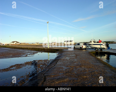 Slipanlage am Knott Ende am Meer Lancashire Stockfoto