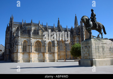 Blick auf das herrliche riesige gotische Kloster Mosteiro de Santa Maria de Vitória Batalha Leiria Costa Prata Portugal Europa Stockfoto