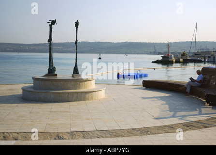 Blick auf Koper direkt am Meer Istrien Primorska Slowenien Capodistria Capo Istrien Istrien Istrien Halbinsel slowenischen Osten Ost-Europa Stockfoto