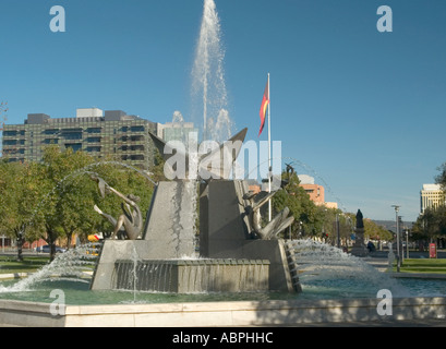 Brunnen in Victoria Square, Adelaide, South Australia. Stockfoto