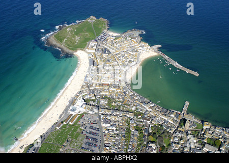 Luftaufnahme von St Ives Cornwall UK Stockfoto