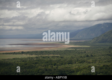 Blick vom E Unoto Lodge am Rande des Lake Manyara Nationl Park Stockfoto