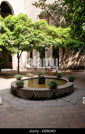 Innenhof des Museu Frederic Mares Barcelona Stockfoto