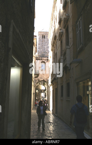 Split - Palast des Diokletian The Clock Tower und Eisernes Tor Stockfoto