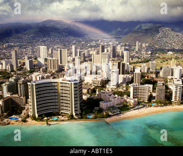 USA - HAWAII: Waikiki aus der Luft Stockfoto