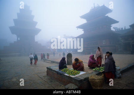 Nepal-Kathmandu-Tal Bhaktapur Taumadhi Tol Stockfoto