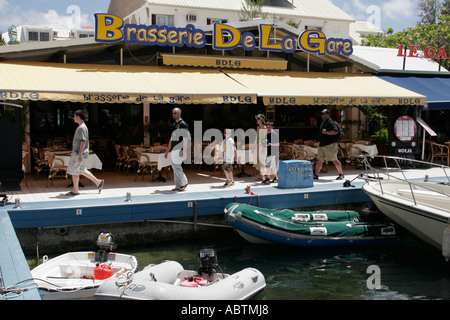 Saint Martin, St., Guadeloupe, Französisch, Westindien, Leeward-Inseln, kleine Antillen, Karibisches Meer, Wasser, teilt sich die Insel mit Sint Maarten, Holländisch, Marigot, Capit Stockfoto