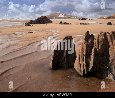 GB - DEVON: Bigbury Beach und Burgh Island Stockfoto