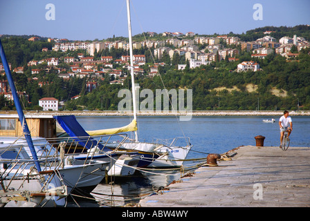 Blick auf Koper direkt am Meer Istrien Primorska Slowenien Capodistria Capo Istrien Istrien Istrien Halbinsel slowenischen Osten Ost-Europa Stockfoto