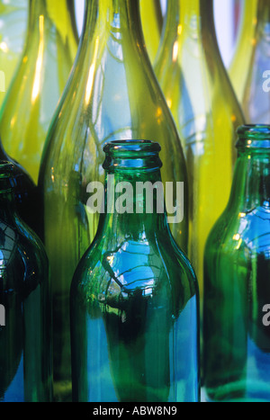 Recycling-Glas-Flaschen Stockfoto