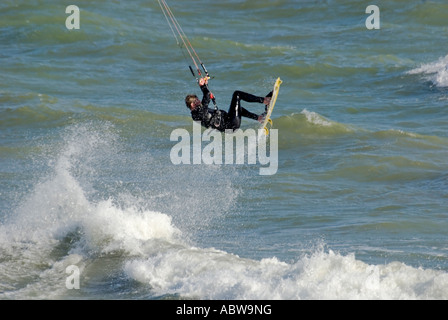 Männliche Kitesurfen Hove Sussex UK Britain British Isles Stockfoto