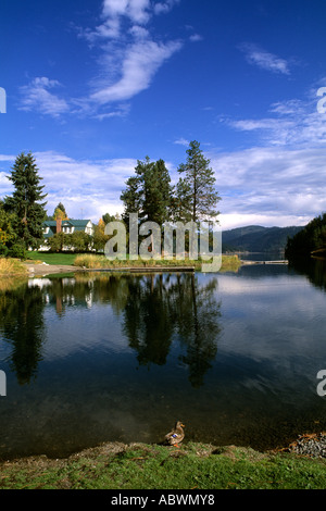 Exklusive und wunderschöne Coeur d Alene, Idaho-Stadt und See-USA Stockfoto